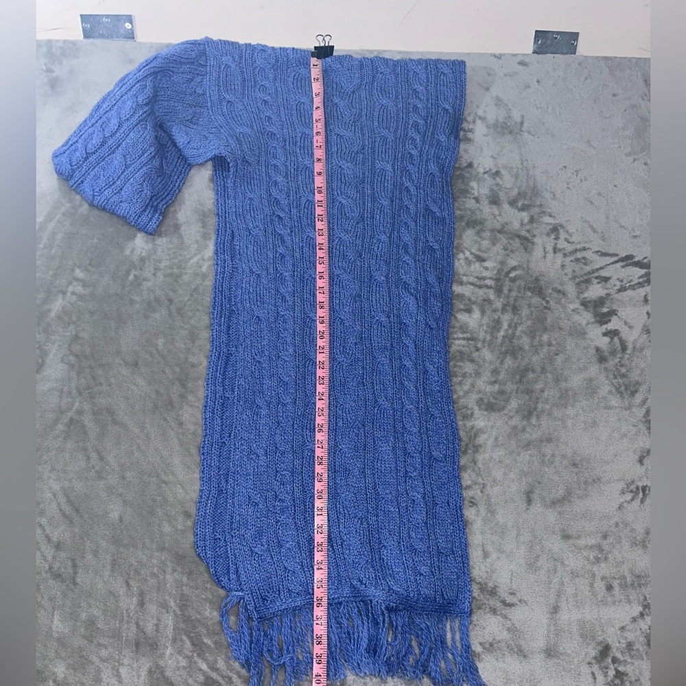Aran sweater market 100% wool hooded scarf shawl wrap - Picture 10 of 11